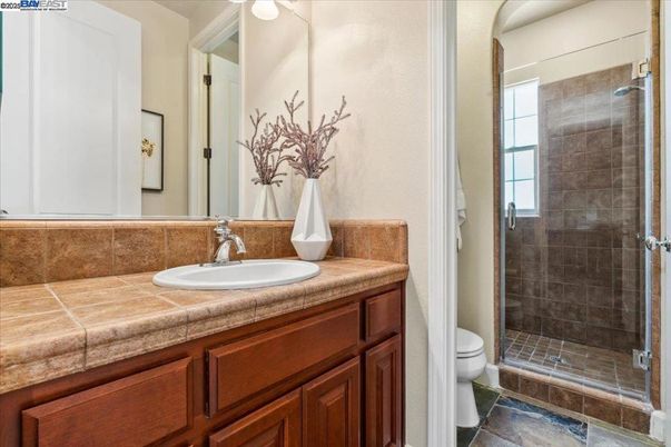 Bathroom, Glass Shower, Interior, Tile Countertops