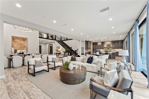 Dining room, Interior, Kitchen, Living room, Pendant Lights, Recessed Lighting, Wood Texture Flooring
