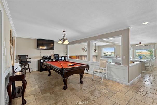 Billiard Table, Game Room, Interior, Pendant Lights, Recessed Lighting