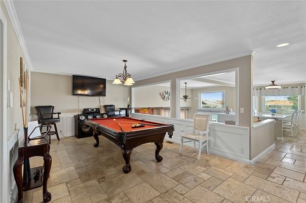 Billiard Table, Game Room, Interior, Pendant Lights, Recessed Lighting