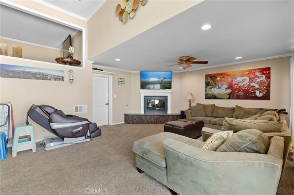 Fireplace, Interior, Living room, Recessed Lighting