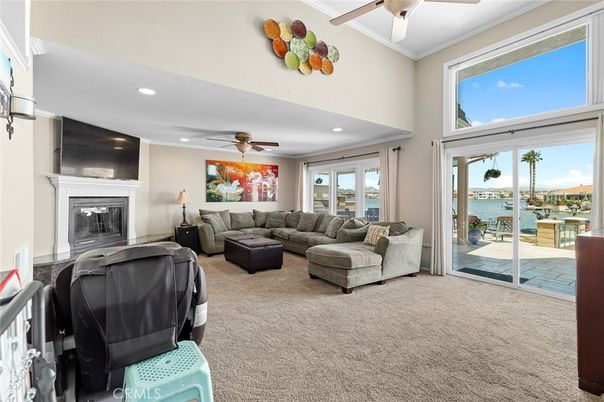 Fireplace, Interior, Living room, Recessed Lighting, Water
