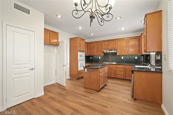 Chandelier, Interior, Kitchen, Recessed Lighting, Wood Texture Flooring