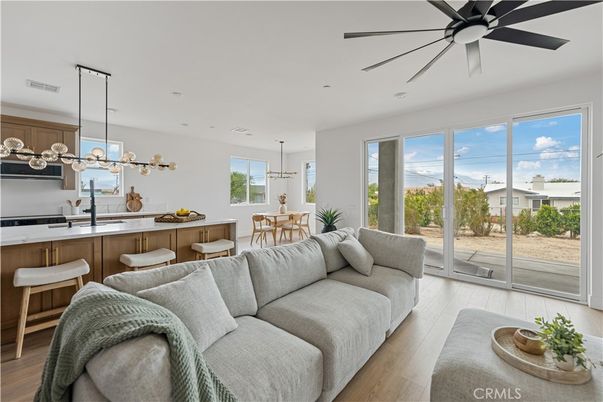 Dining room, Interior, Kitchen, Living room, Pendant Lights, Recessed Lighting, Wood Texture Flooring
