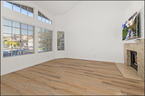 Empty room, Fireplace, Interior, Wood Texture Flooring