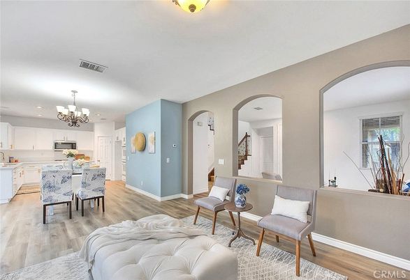 Chandelier, Interior, Kitchen, Recessed Lighting, Wood Texture Flooring