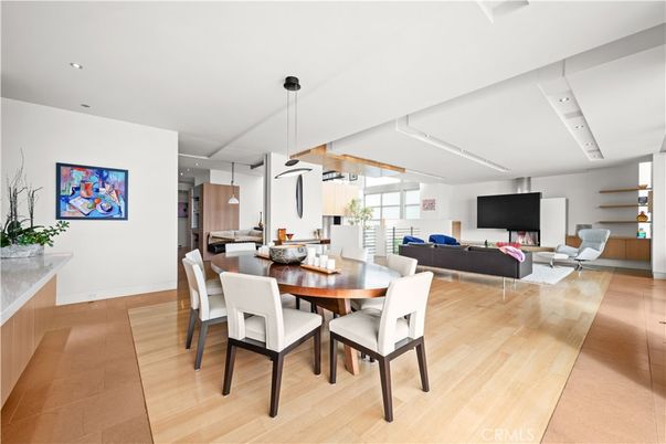 Dining room, Interior, Kitchen, Living room, Pendant Lights, Recessed Lighting, Wood Texture Flooring