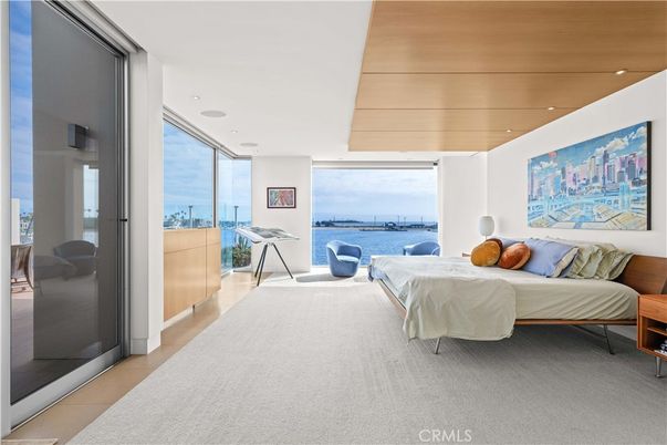 Bedroom, Interior, Recessed Lighting, Water, Wooden Ceilings