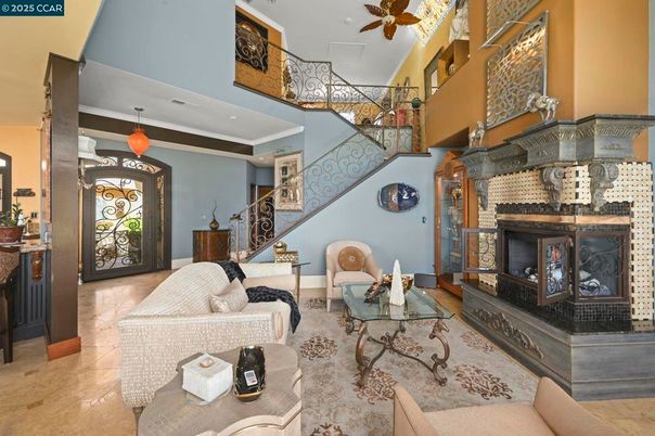 Fireplace, Interior, Living room, Pendant Lights, Recessed Lighting