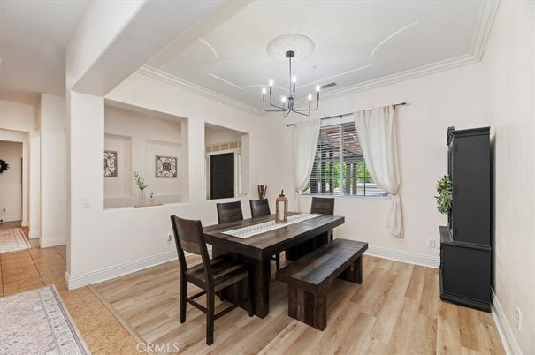 Chandelier, Dining room, Interior, Wood Texture Flooring