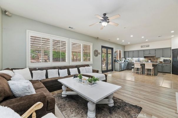 Dining room, Interior, Kitchen, Living room, Recessed Lighting, Wood Texture Flooring