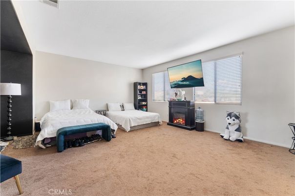 Bedroom, Fireplace, Interior