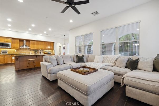Interior, Kitchen, Living room, Pendant Lights, Recessed Lighting, Stainless Steel Appliances, Wood Texture Flooring