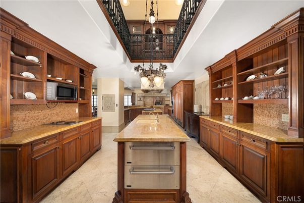 Chandelier, Interior, Kitchen, Pendant Lights, Stainless Steel Appliances