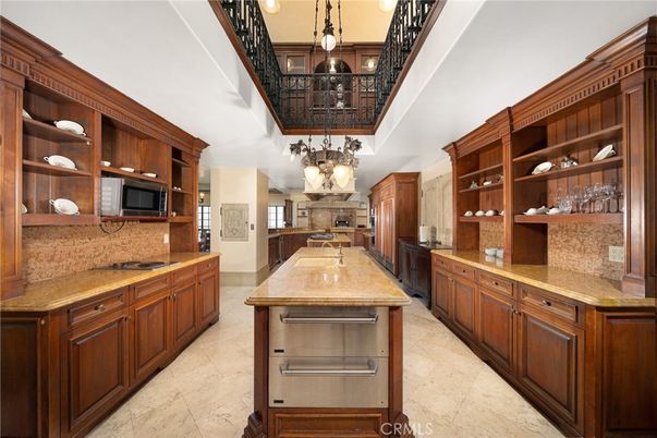 Chandelier, Interior, Kitchen, Pendant Lights, Stainless Steel Appliances