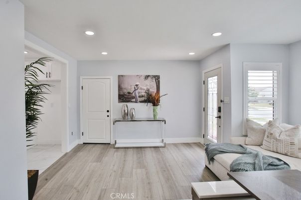 Interior, Marble, Recessed Lighting, Wood Texture Flooring