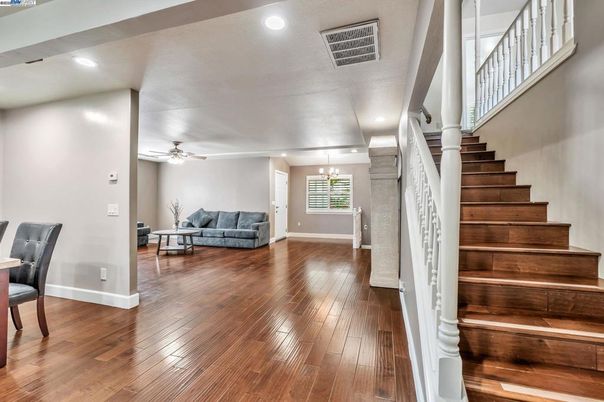 Chandelier, Interior, Recessed Lighting, Wood Texture Flooring