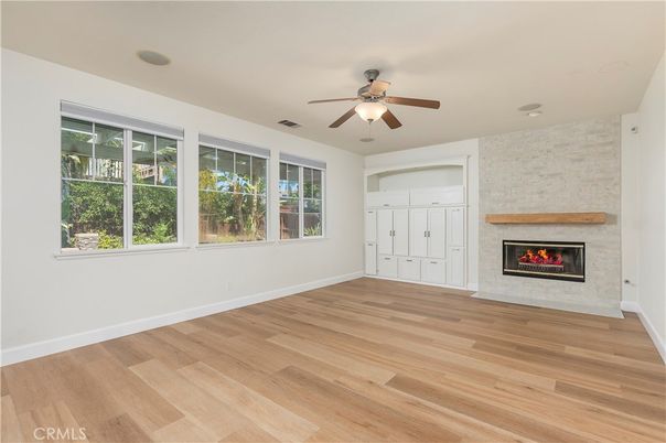 Empty room, Fireplace, Interior, Wood Texture Flooring