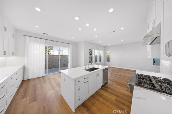 Interior, Kitchen, Recessed Lighting, Wood Texture Flooring