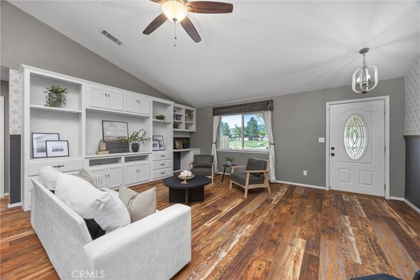 Interior, Living room, Pendant Lights, Wood Texture Flooring