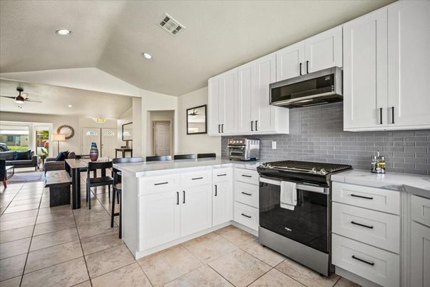Dining room, Interior, Kitchen, Living room, Recessed Lighting, Stainless Steel Appliances