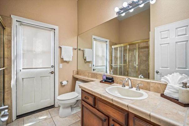 Bathroom, Glass Shower, Interior, Tile Countertops