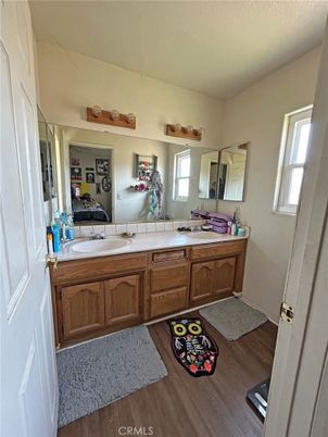 Bathroom, Dual Sink Vanities, Interior, Wood Texture Flooring