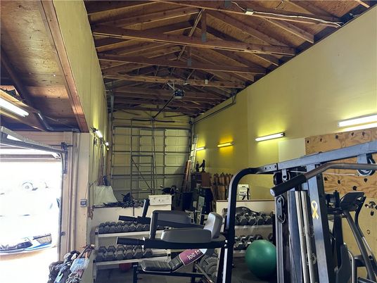Fitness Equipment, Gym, Interior, Wooden Beams, Wooden Ceilings