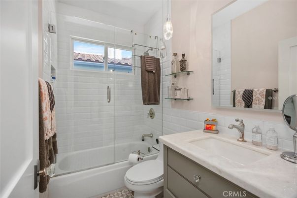 Bathroom, Glass Shower, Interior, Pendant Lights