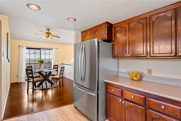 Dining room, Interior, Kitchen, Recessed Lighting, Wood Texture Flooring