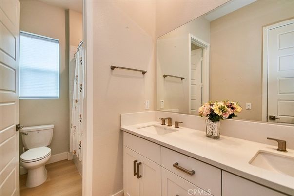 Bathroom, Dual Sink Vanities, Interior, Wood Texture Flooring