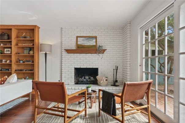 Fireplace, Interior, Living room, Stone Walls, Wood Texture Flooring