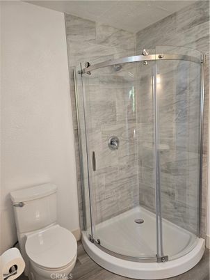 Bathroom, Glass Shower, Interior, Wood Texture Flooring