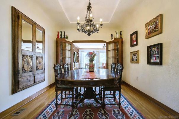 Chandelier, Dining room, Interior, Wood Texture Flooring