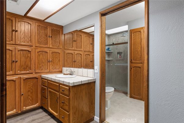 Bathroom, Glass Shower, Interior, Tile Countertops
