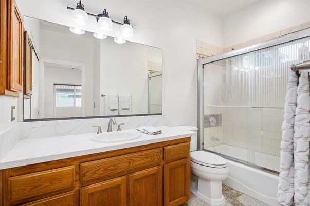 Bathroom, Dual Sink Vanities, Glass Shower, Interior