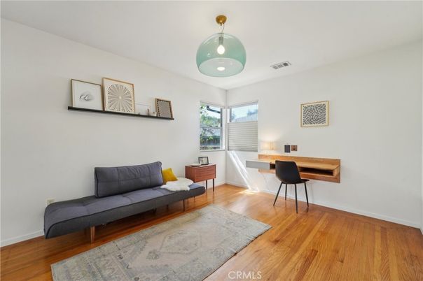 Home Office, Interior, Pendant Lights, Wood Texture Flooring