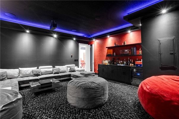 Interior, Living room, Recessed Lighting, Theatre Room
