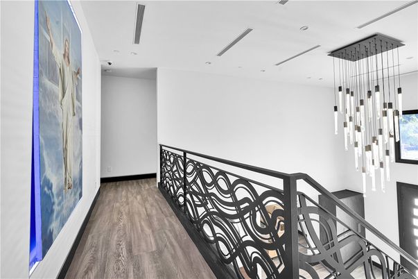 Dining room, Interior, Pendant Lights, Recessed Lighting, Wood Texture Flooring