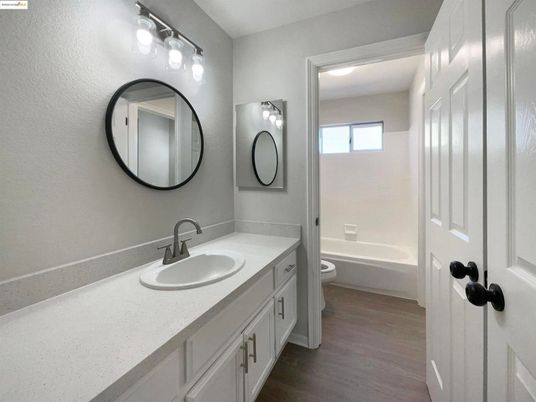 Bathroom, Dual Sink Vanities, Interior, Wood Texture Flooring
