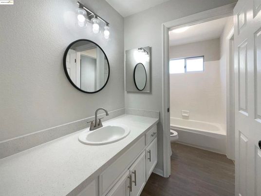 Bathroom, Dual Sink Vanities, Interior, Wood Texture Flooring