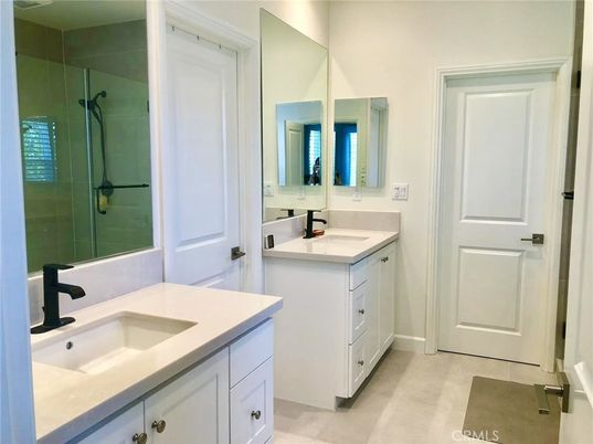 Bathroom, Dual Sink Vanities, Glass Shower, Interior