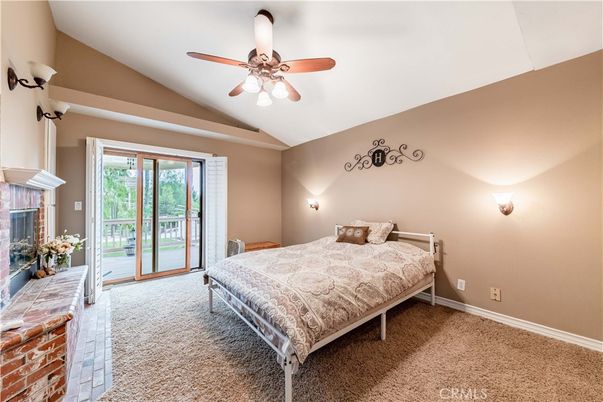 Bedroom, Fireplace, Interior