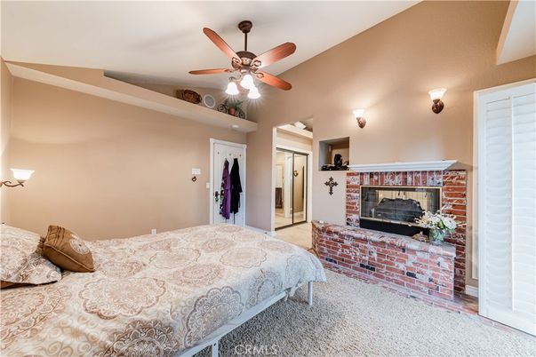 Bedroom, Fireplace, Interior