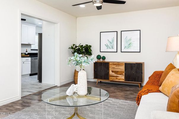 Interior, Kitchen, Living room, Recessed Lighting, Wood Texture Flooring