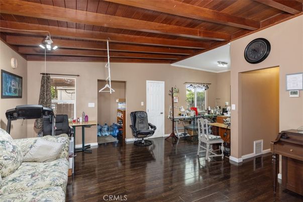 Dining room, Interior, Pendant Lights, Wooden Beams, Wooden Ceilings, Wood Texture Flooring