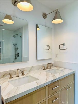 Bathroom, Dual Sink Vanities, Glass Shower, Interior