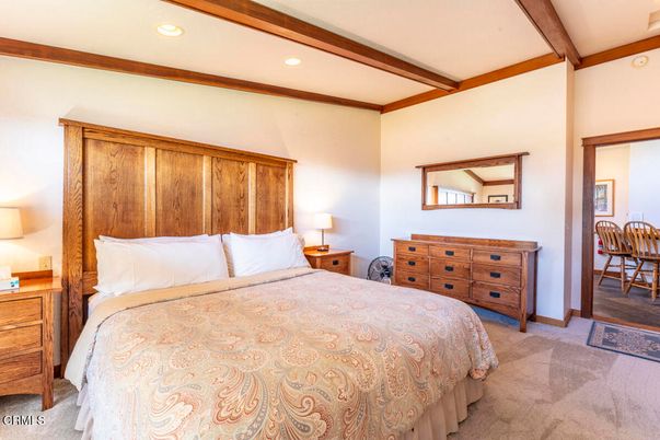 Bedroom, Interior, Recessed Lighting, Wooden Beams