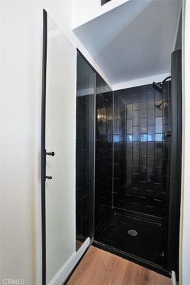 Bathroom, Glass Shower, Interior, Wood Texture Flooring
