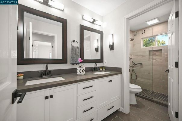 Bathroom, Dual Sink Vanities, Glass Shower, Interior